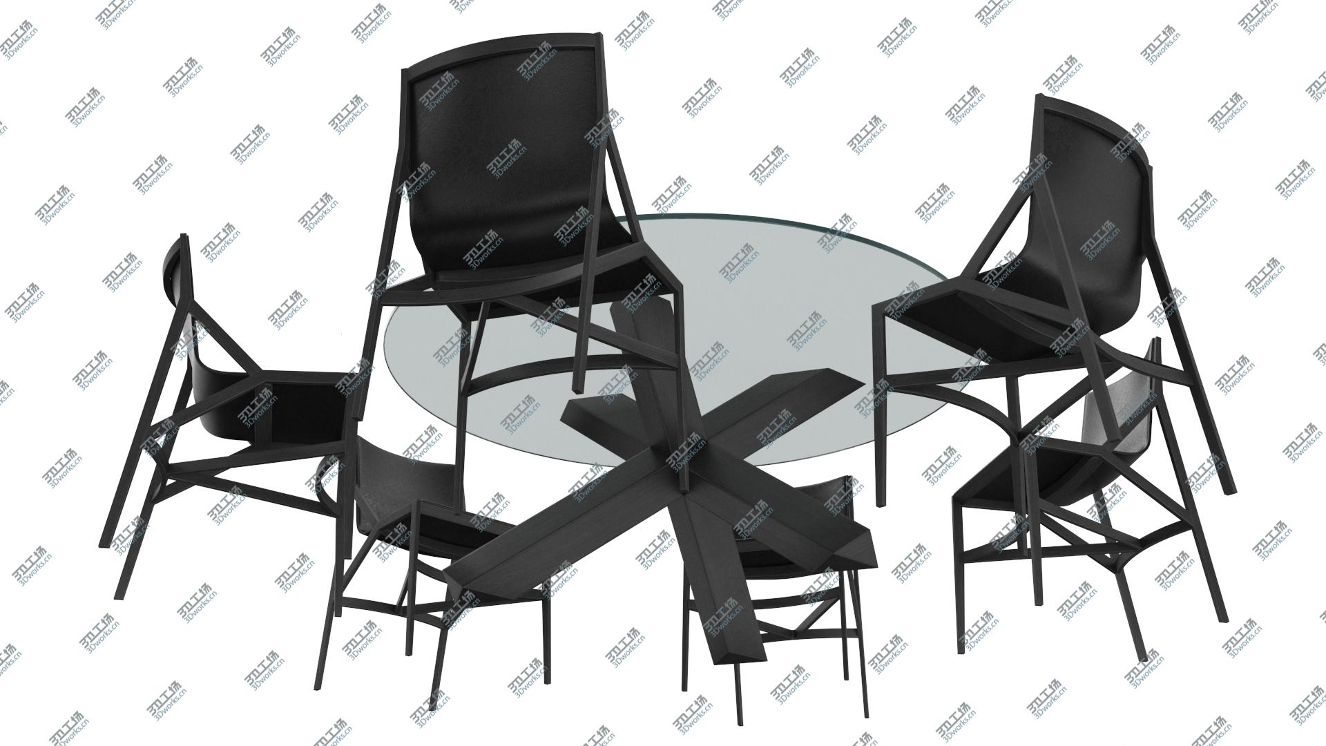 images/goods_img/2021040233/3D Cassina Dining Table Chair Set Black Glass - PBR model/5.jpg